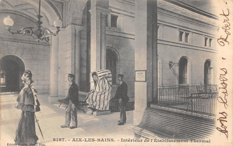 Carte postale ancienne Aix Les Bains - Interieur De L'Etablissement Thermal à Aix-les-Bains