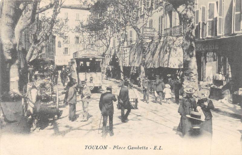 Carte postale ancienne Toulon - Place Gambetta à Toulon