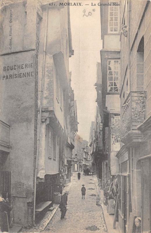 Carte postale ancienne Morlaix - La Grande Rue à Morlaix