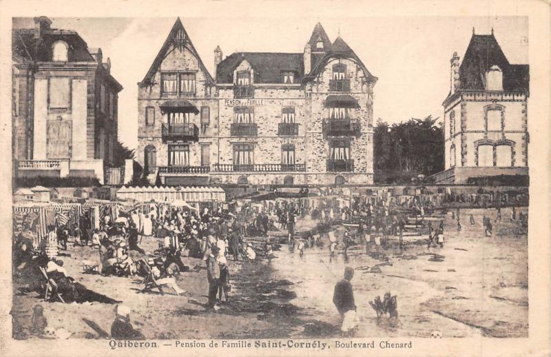 Carte postale ancienne Quiberon - Pension De Famille Saint Cornely - Boulevard Carnot à Quiberon
