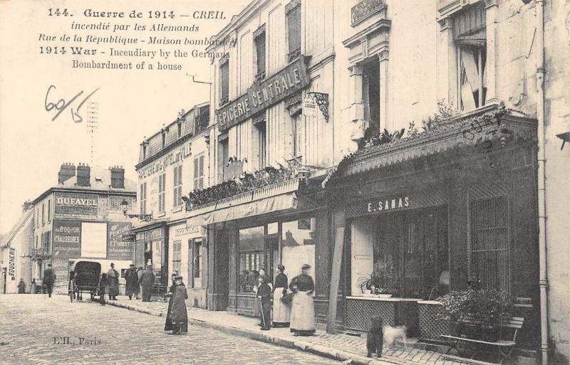 Carte postale ancienne Creil - Rue De La Republique à Creil