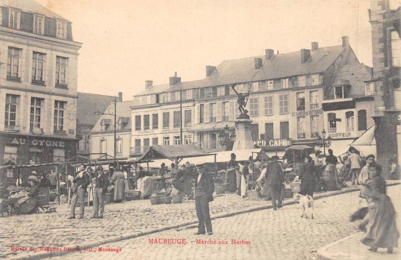 Carte postale ancienne Maubeuge - Marche Aux Herbes à Maubeuge