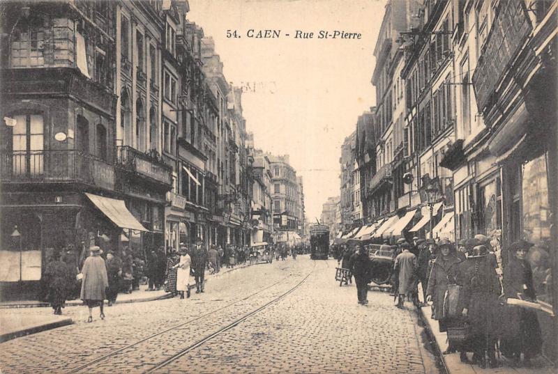 Carte postale ancienne Caen - Rue Saint Pierre à Caen
