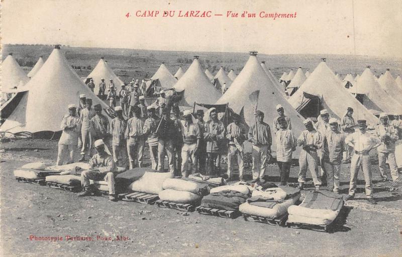 Carte postale ancienne Camp Du Larzac - Vue D'Un Campement