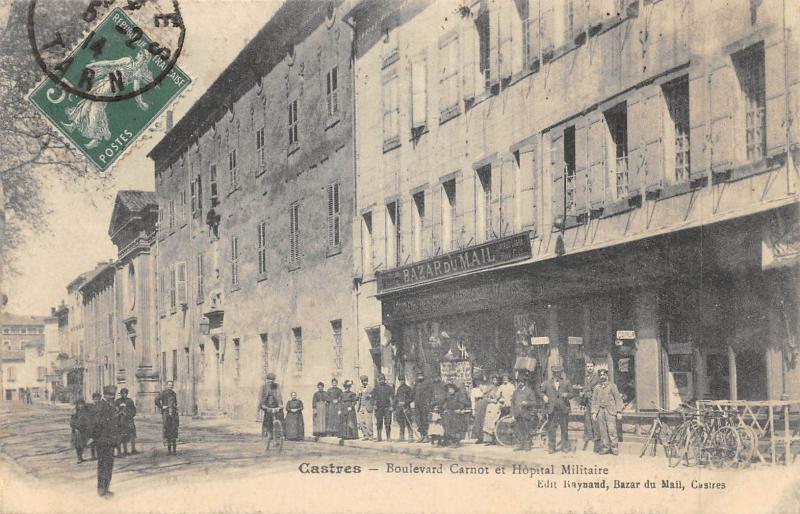 Carte postale ancienne Castres - Boulevard Carnot Et Hopital à Castres