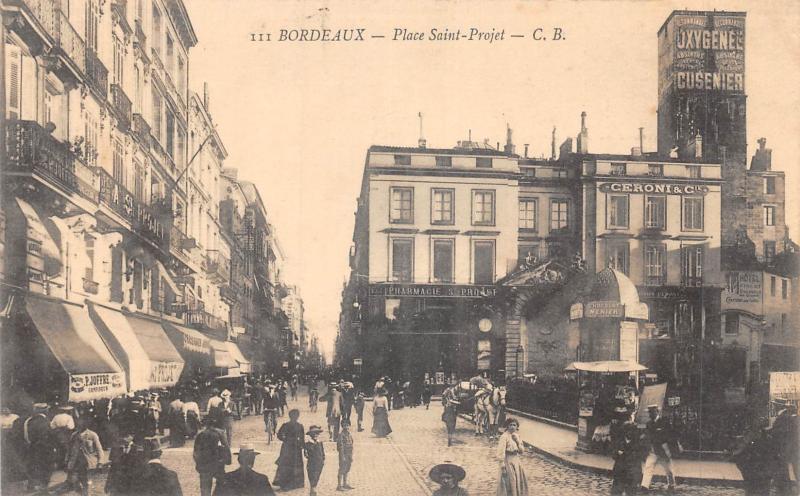Carte postale ancienne Bordeaux - Place Saint Projet à Bordeaux