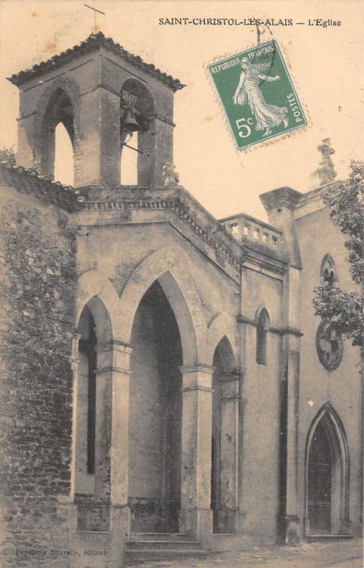 Carte postale ancienne Saint Christol Les Alais - Eglise