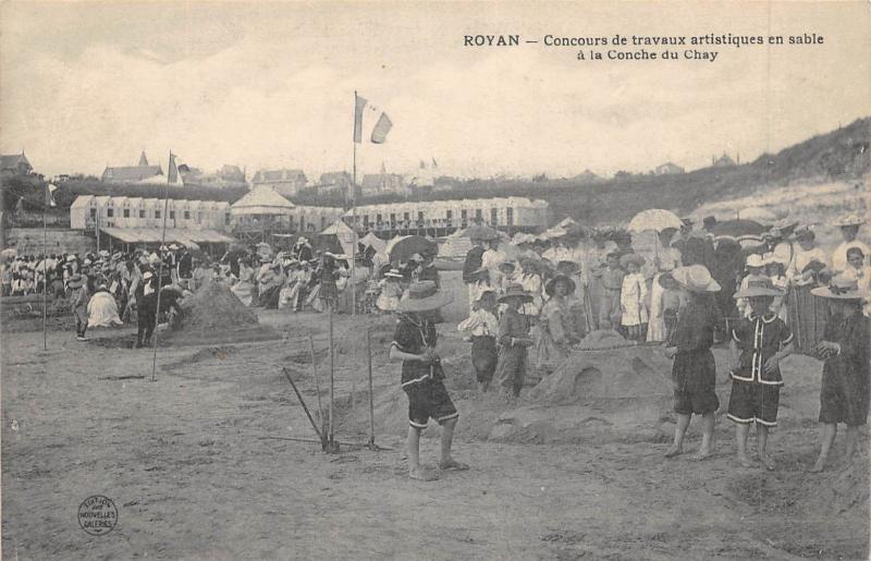Carte postale ancienne Royan - Concours De Travaux Artistiques En Sable - Conche Du Chay à Royan