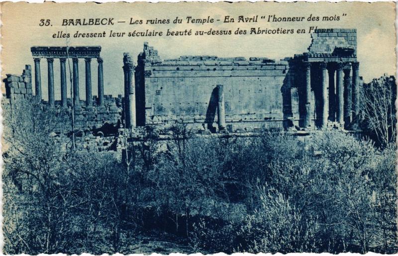 Carte postale ancienne Baalbeck Ruines du Temple Lebanon