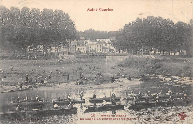 Carte postale ancienne Saint Maurice - Bords De Marne - La Marne Un Dimanche - Ca MORD! à Saint-Maurice