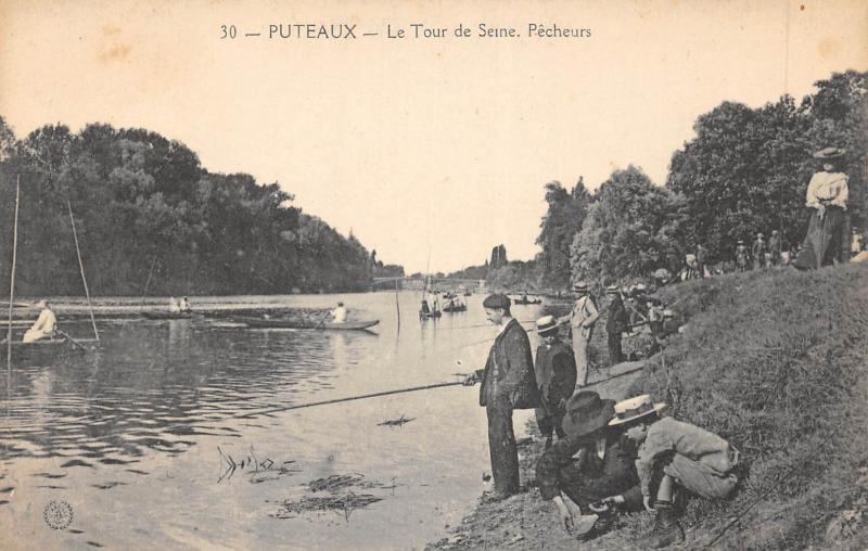 Carte postale ancienne Puteaux - Le Tour De Seine - Pecheurs à Puteaux