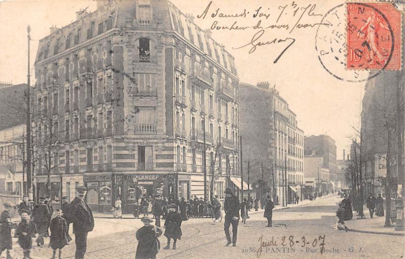Carte postale ancienne Pantin - Rue Hoche à Pantin