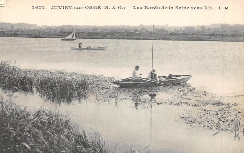 Carte postale ancienne Juvisy Sur Orge - Les Bords De La Seine Vers Ris à Juvisy-sur-Orge