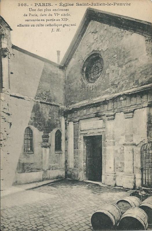 Carte postale ancienne Eglise Saint Julien le Pauvre à Paris 5e