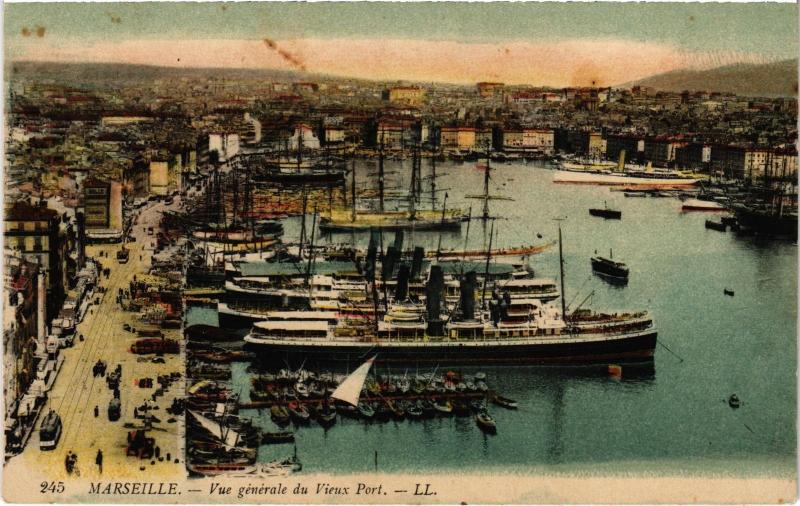 Carte postale ancienne Marseille vue generale du port à Marseille