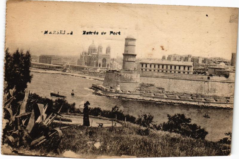 Carte postale ancienne Marseille entree du vieux port à Marseille