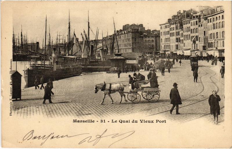 Carte postale ancienne Marseille Quai du vieux port à Marseille