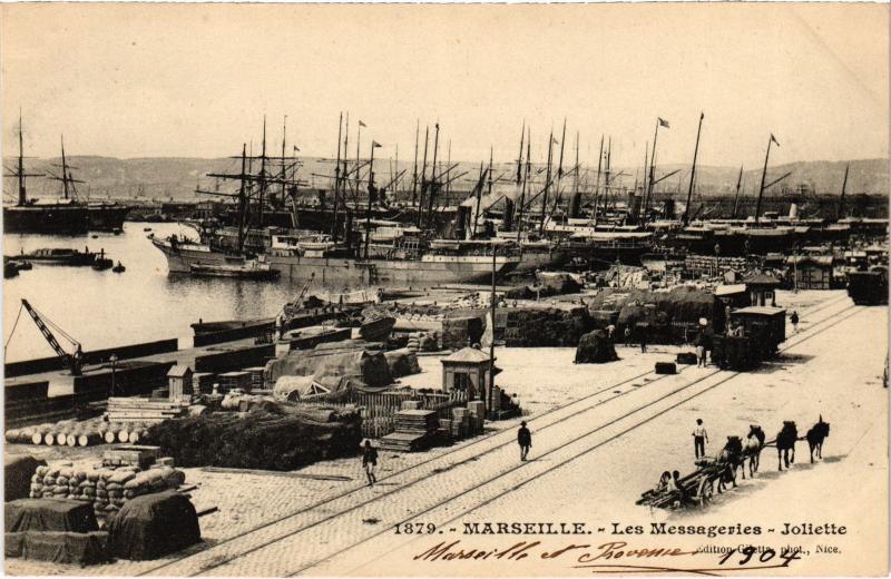 Carte postale ancienne Marseille les Messageries à Marseille