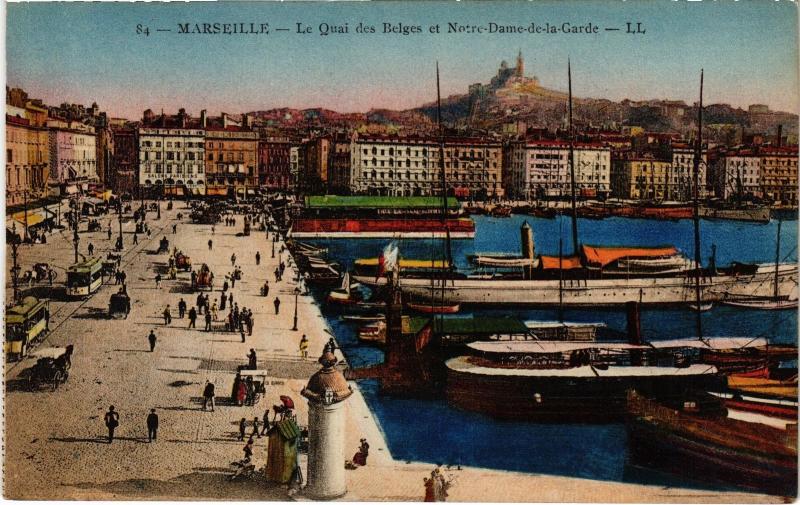 Carte postale ancienne Marseille Quai des Belges à Marseille