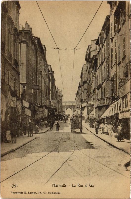 Carte postale ancienne Marseille Rue d'Aix à Marseille