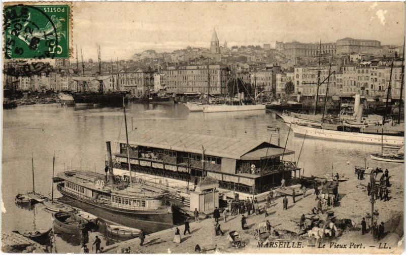 Carte postale ancienne Marseille le vieux port à Marseille