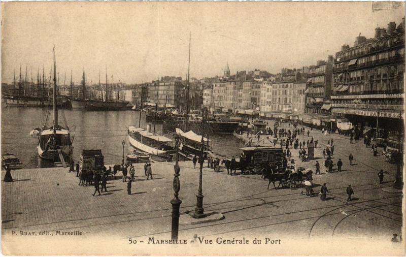 Carte postale ancienne Marseille vue generale du port à Marseille