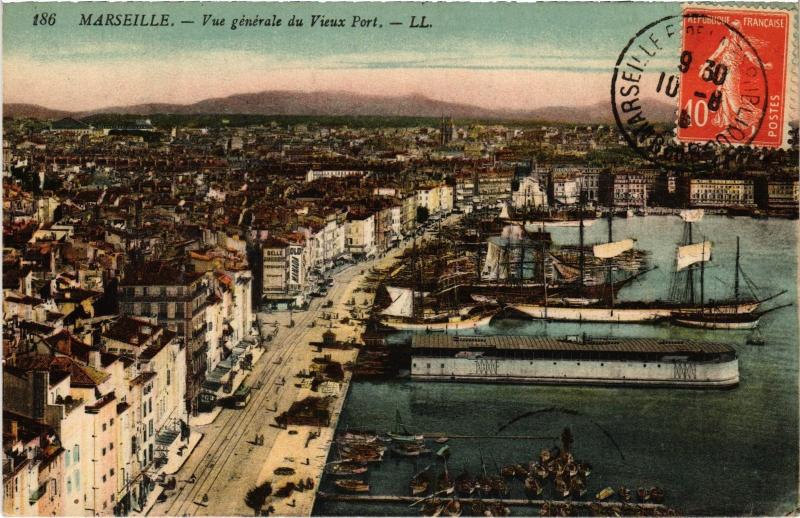 Carte postale ancienne Marseille vue generale du port à Marseille
