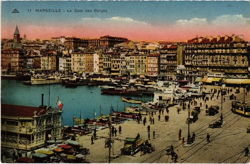 Carte postale ancienne Marseille Quai des Belges à Marseille