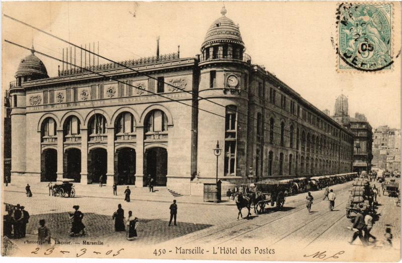 Carte postale ancienne Marseille Hotel des Postes à Marseille
