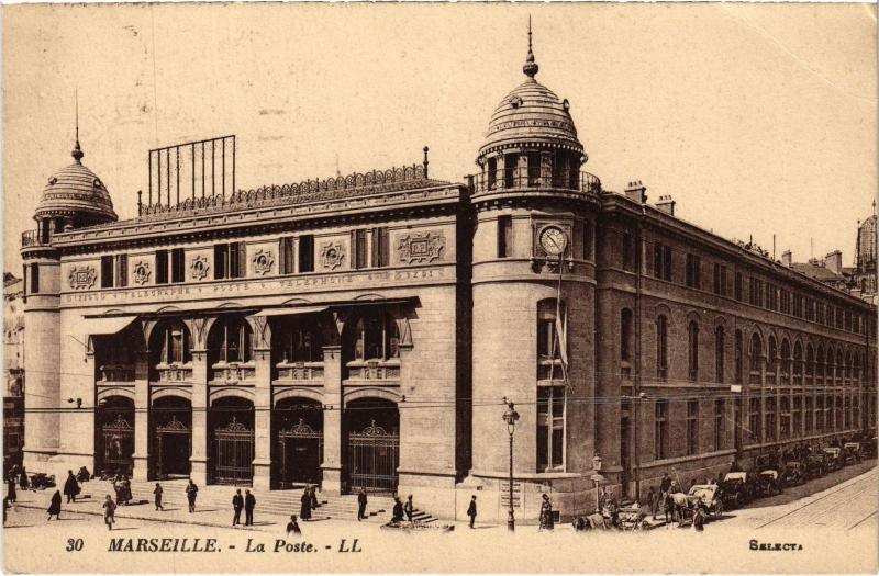 Carte postale ancienne Marseille la poste à Marseille