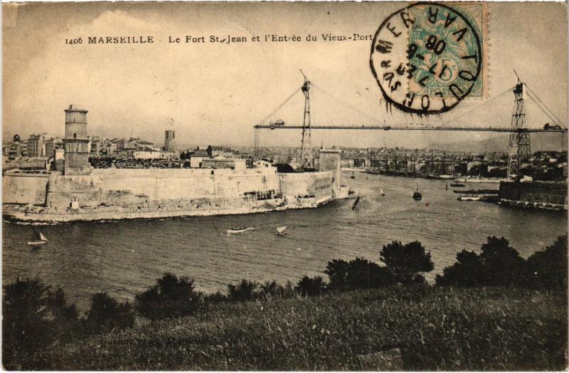 Carte postale ancienne Marseille Fort Saint-Jean à Marseille