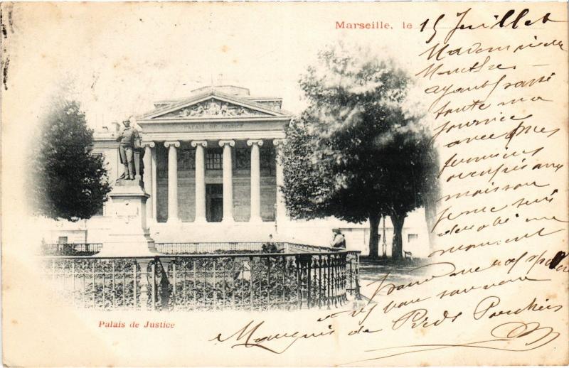 Carte postale ancienne Marseille Palais de Justice à Marseille