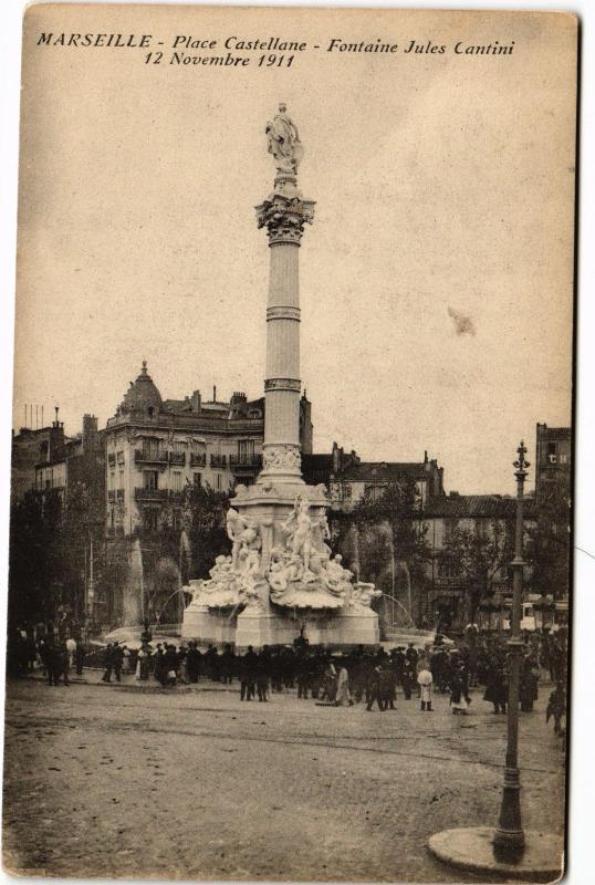 Carte postale ancienne Marseille Place Castellane à Marseille