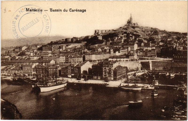 Carte postale ancienne Marseille Bassin du Carenage à Marseille