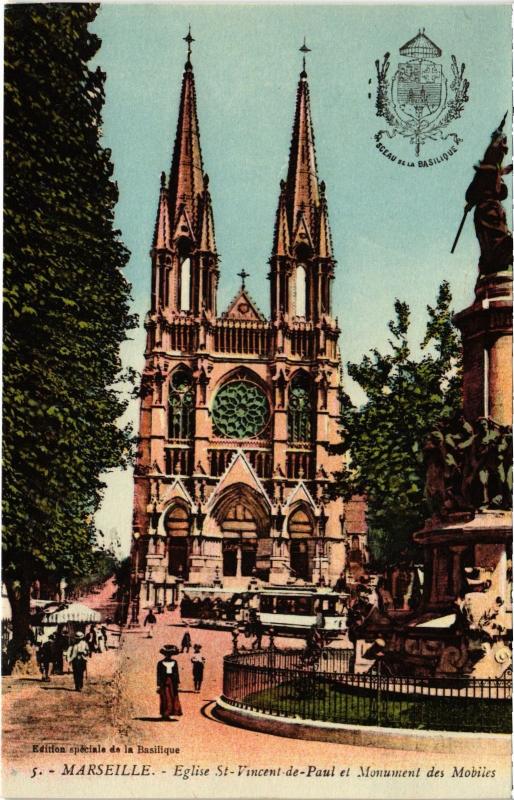 Carte postale ancienne Marseille Eglise Saint-Vincent de Paul à Marseille