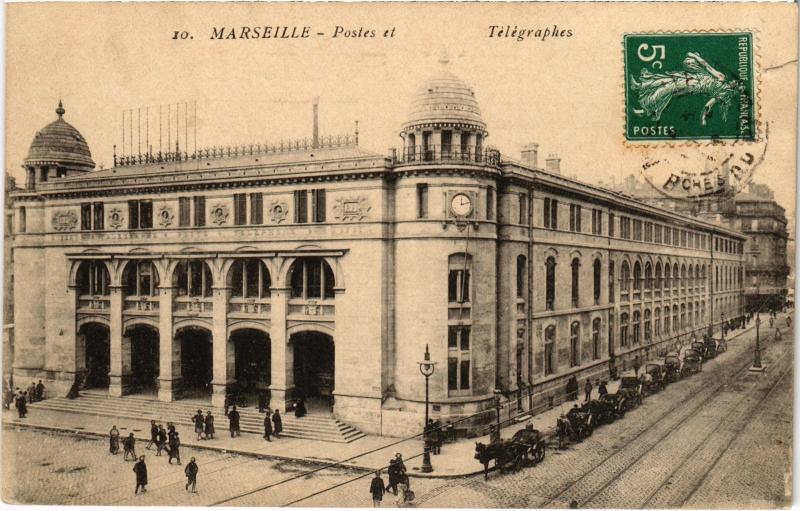 Carte postale ancienne Marseille Postes et Telegraphes à Marseille