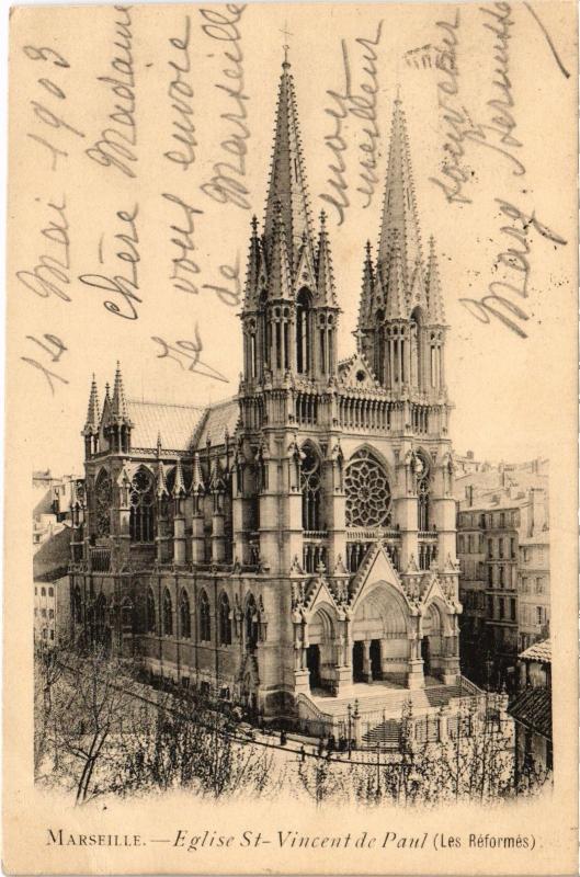 Carte postale ancienne Marseille Eglise Saint-Vincent de Paul à Marseille