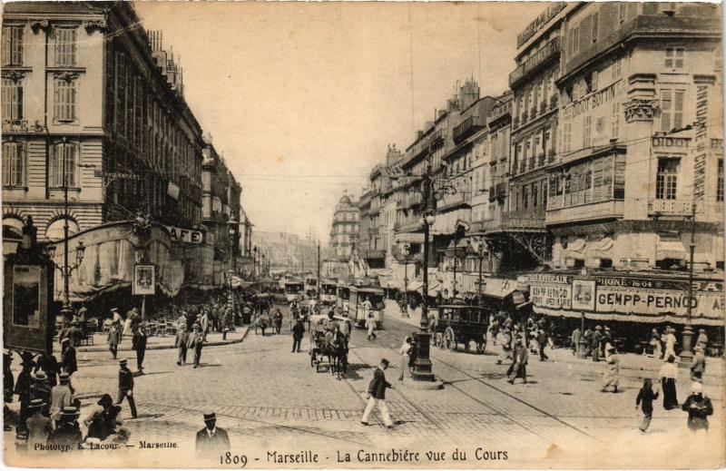 Carte postale ancienne Marseille la Cannebiere à Marseille