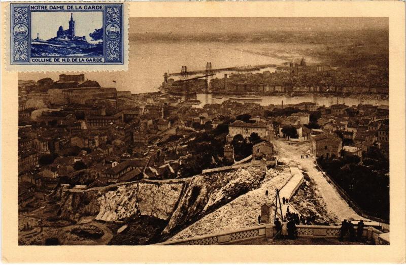 Carte postale ancienne Marseille vue prise de Notre Dame de la Garde à Marseille