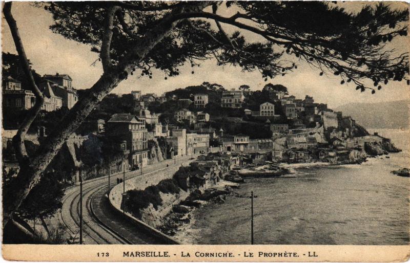Carte postale ancienne Marseille la Corniche à Marseille