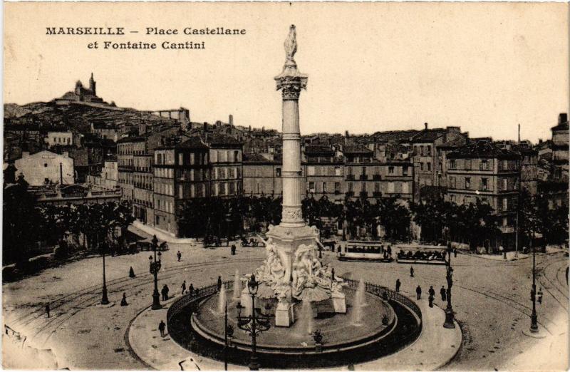 Carte postale ancienne Marseille Place Castellane à Marseille