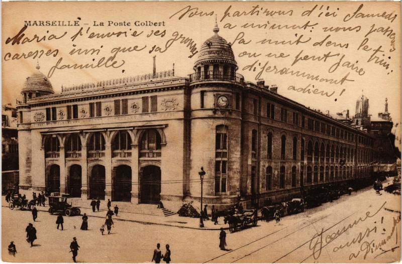 Carte postale ancienne Marseille Poste Colbert à Marseille