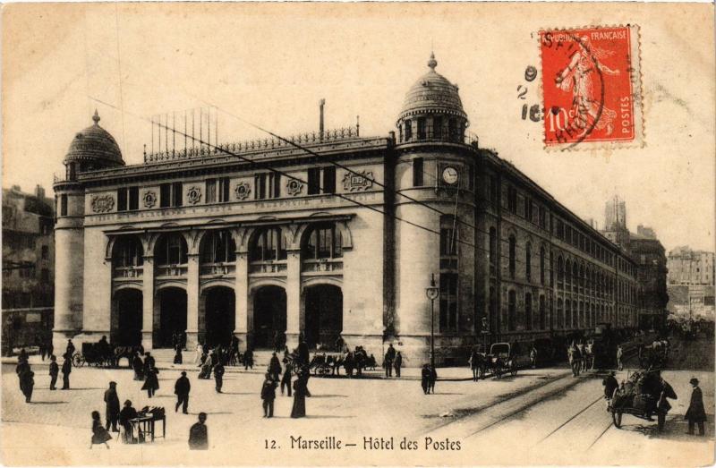 Carte postale ancienne Marseille Hotel des Postes à Marseille