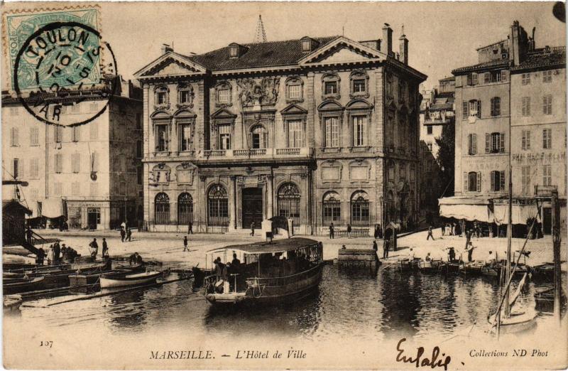 Carte postale ancienne Marseille Hotel de Ville à Marseille