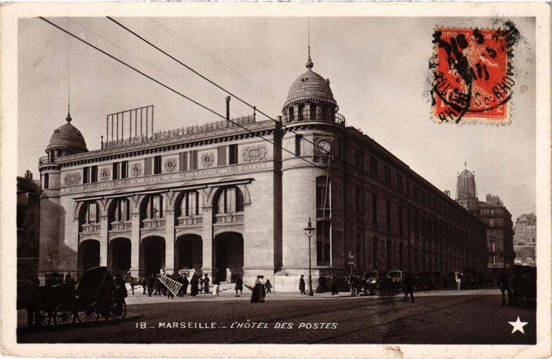 Carte postale ancienne Marseille Hotel des Postes à Marseille