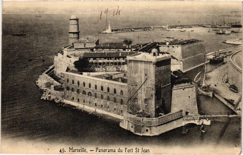 Carte postale ancienne Marseille panoeama du Fort Saint-Jean à Marseille