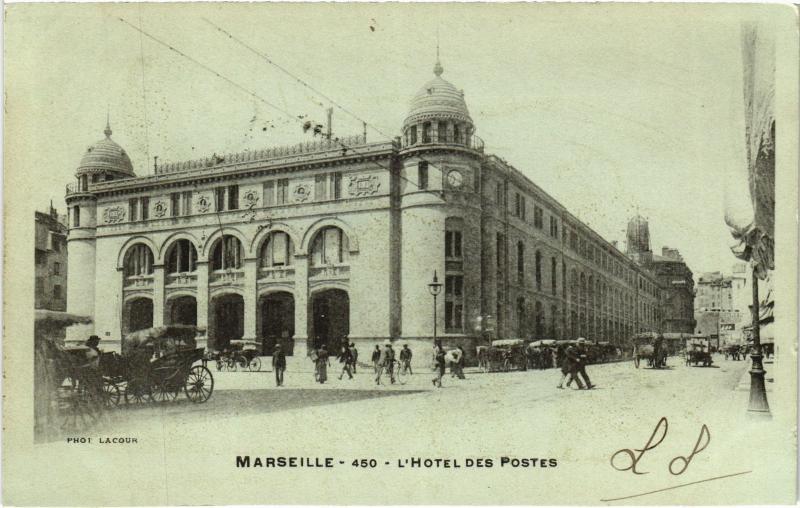 Carte postale ancienne Marseille Hotel des Postes à Marseille