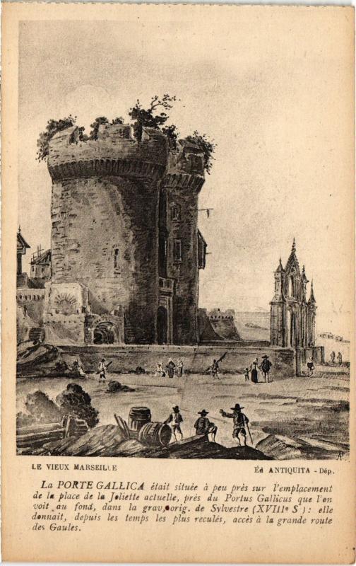 Carte postale ancienne Marseille Porte Gallica à Marseille
