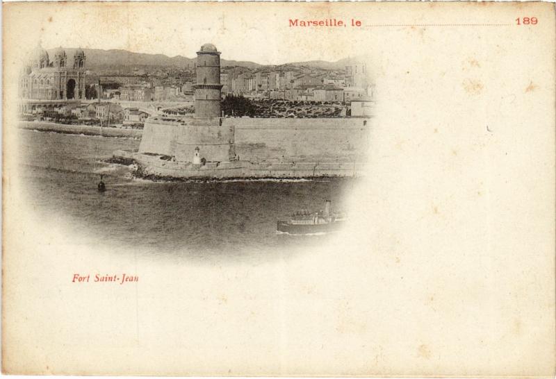Carte postale ancienne Marseille Fort Saint-Jean à Marseille