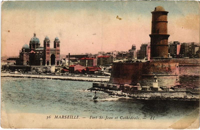 Carte postale ancienne Marseille Fort Saint-Jean à Marseille